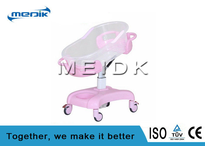 Clear Acrylic Pediatric Hospital Beds Baby Crib With four  nolisless Castors