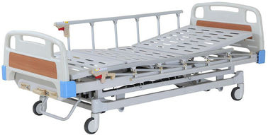 Adjustable Manual Hospital Bed With 3 Crank , Semi Fowler ICU Sickbed